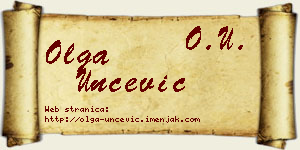 Olga Unčević vizit kartica
